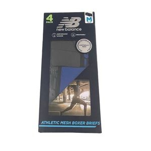 New Balance Athletic Mesh Boxer Briefs 4Pack Blue Gray Size Medium New